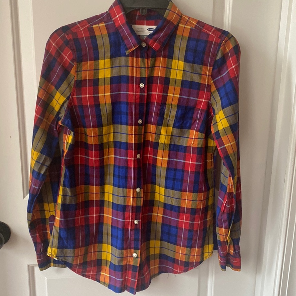 Old Navy Classic Plaid Button-up Blouse